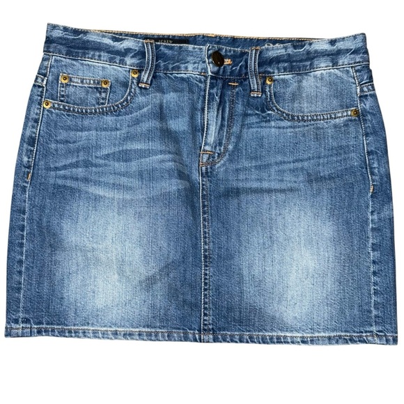 J.Crew Women’s Denim Mini Skirt Size 28 Blue Jean 5-Pocket Casual - Picture 2 of 6